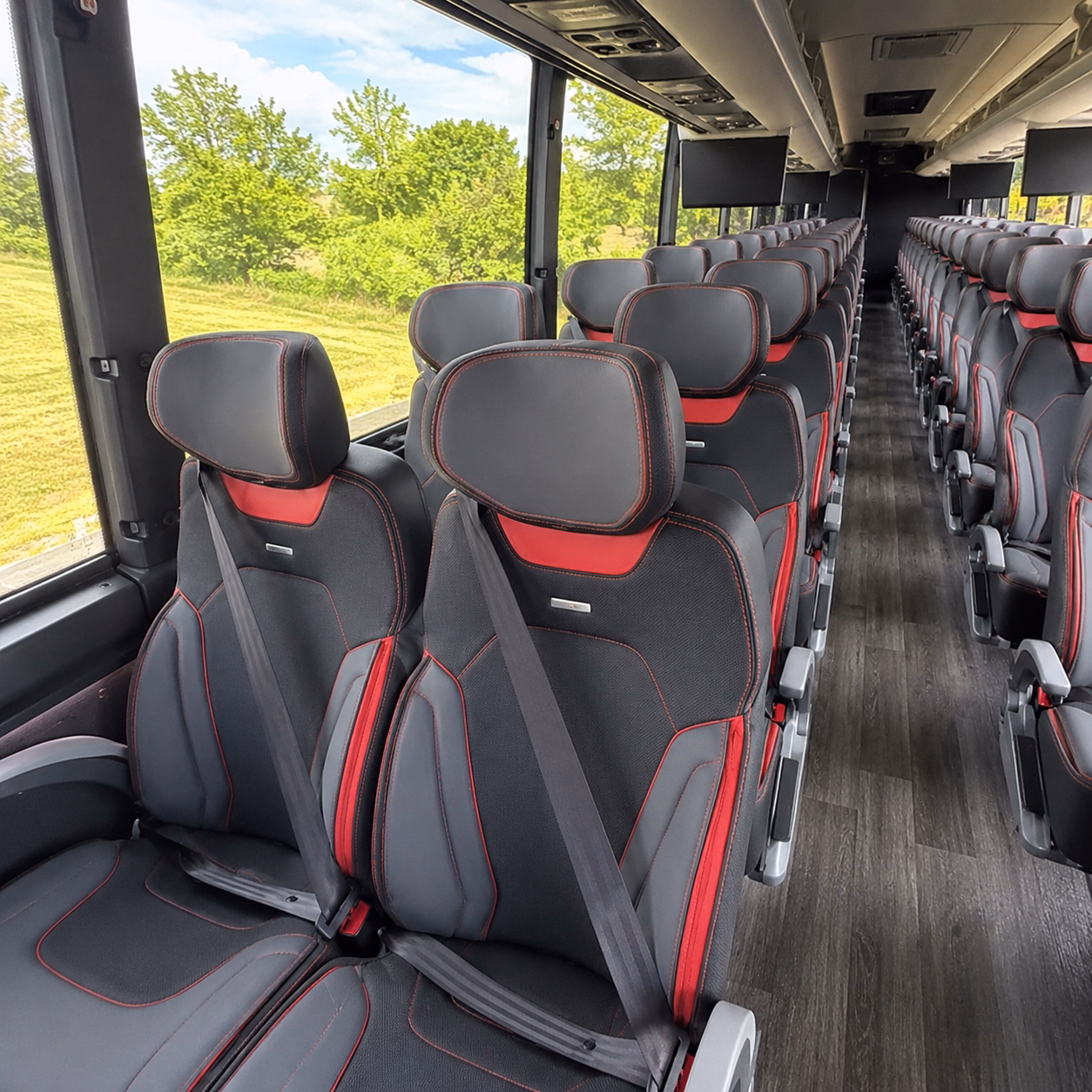 56 passenger charter bus interior