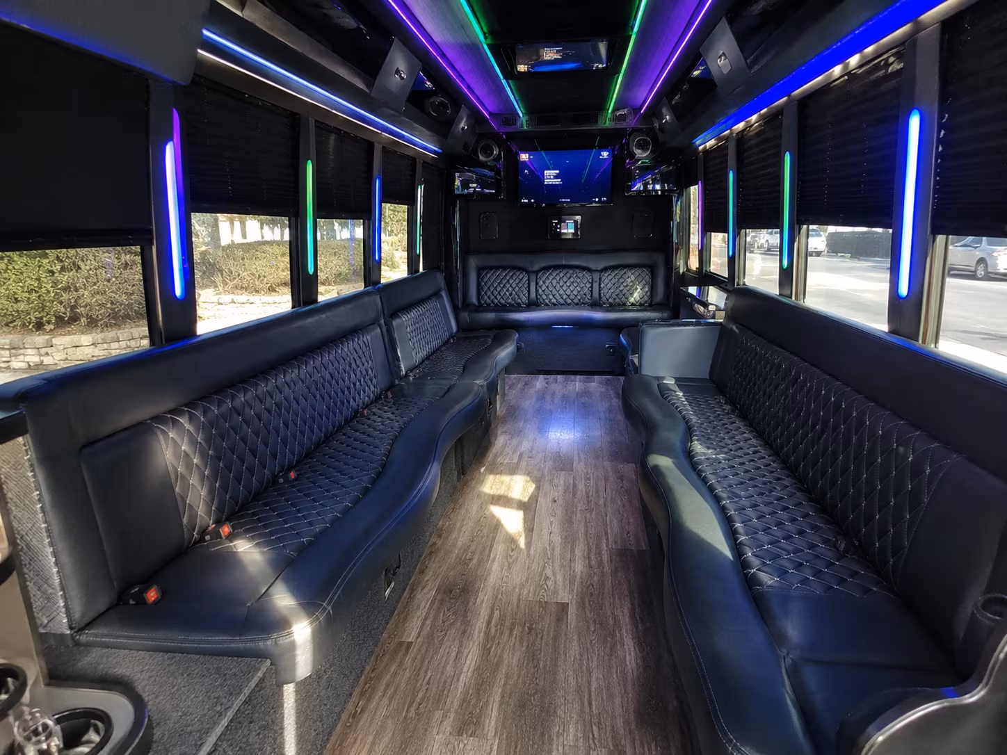 lancaster 15 passenger party bus interior