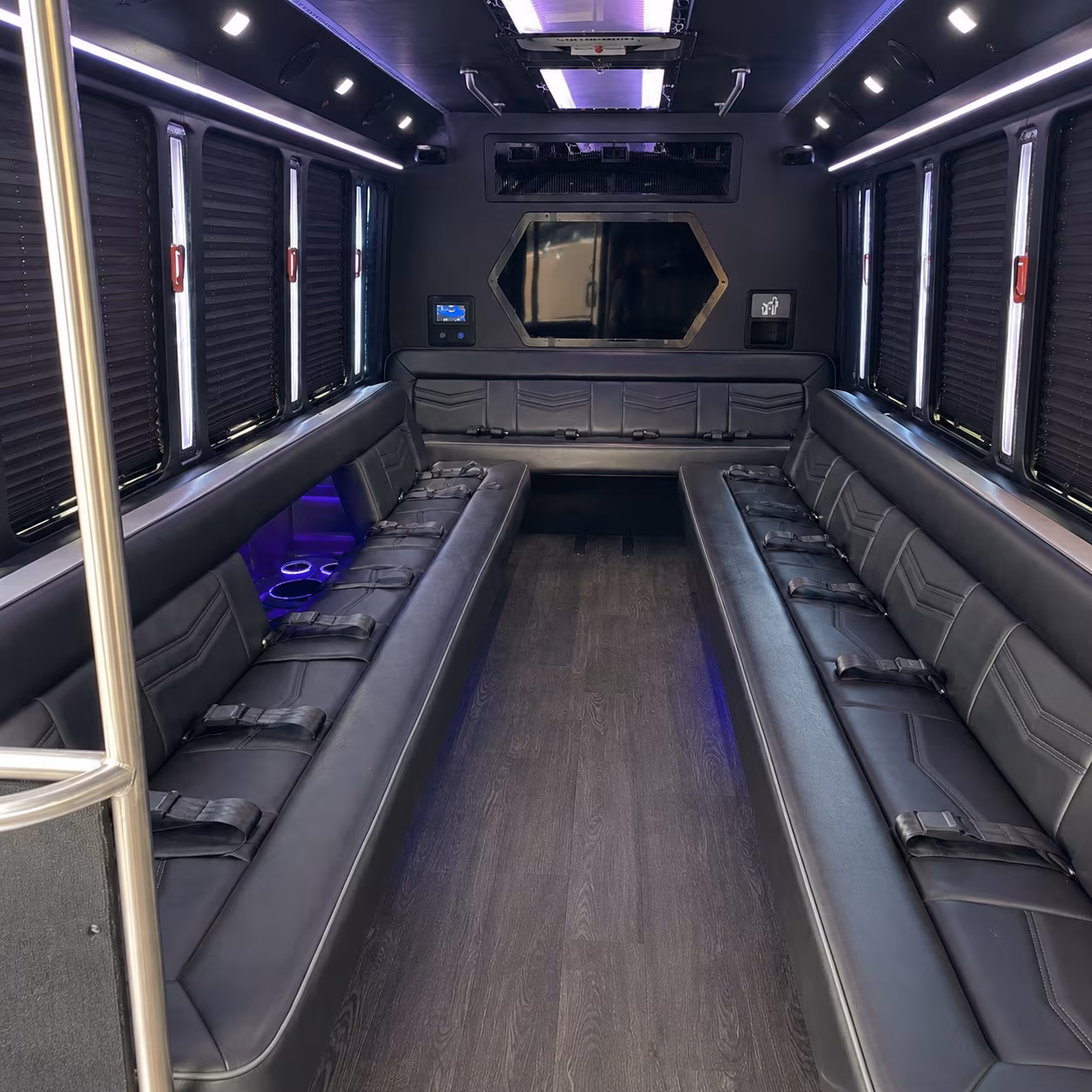 lancaster 18 passenger party bus interior