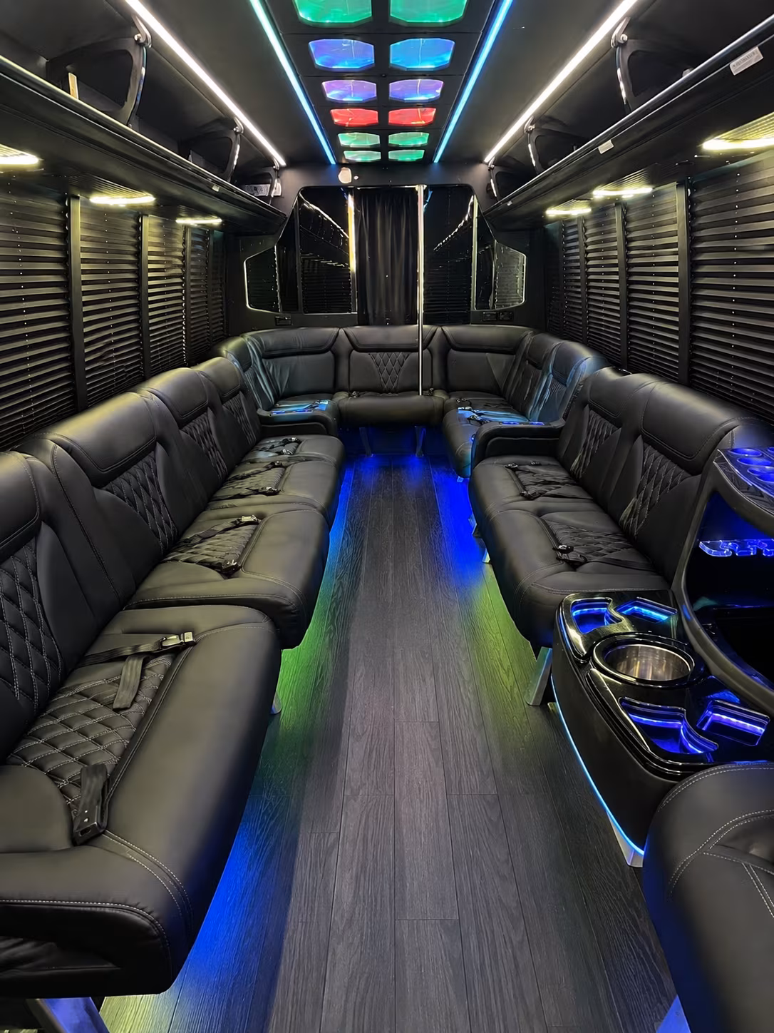 lancaster 20 passenger party bus interior