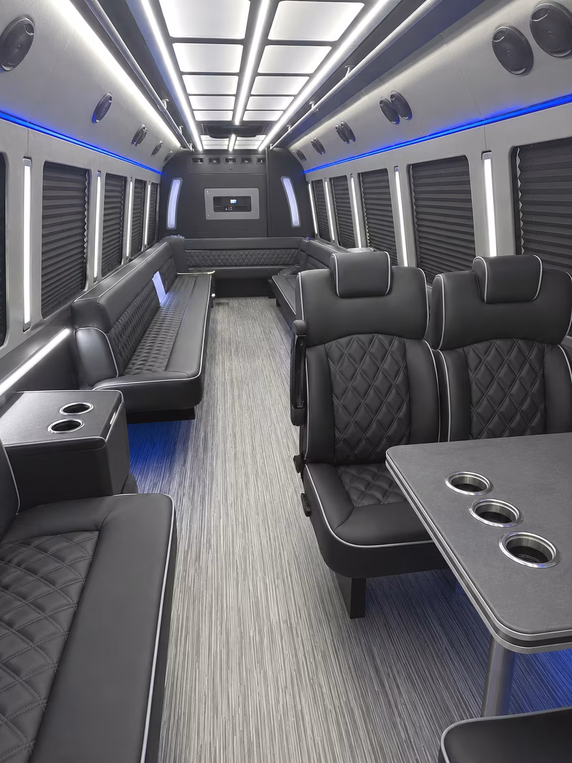 lancaster 25 passenger party bus inside