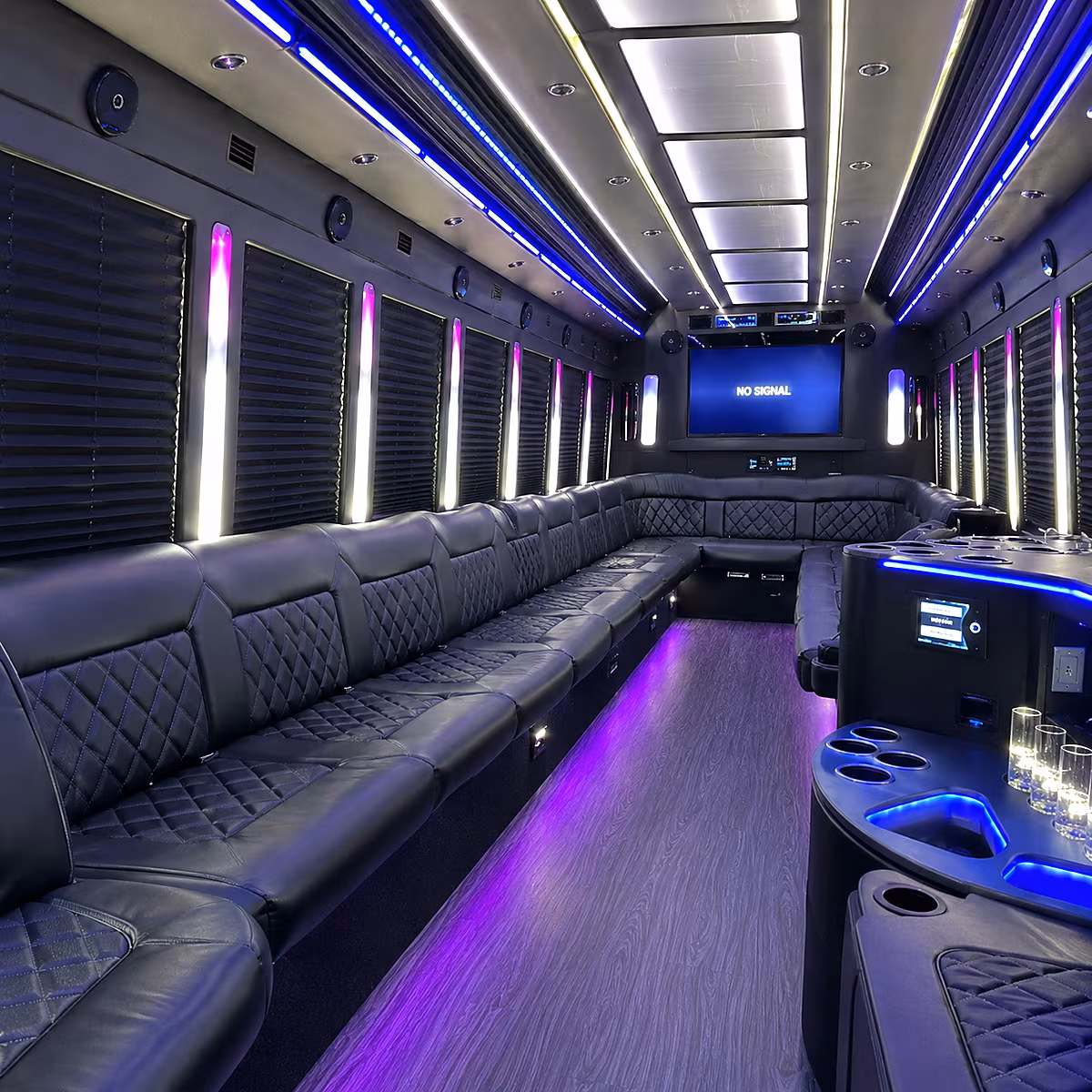 lancaster 30 passenger party bus inside